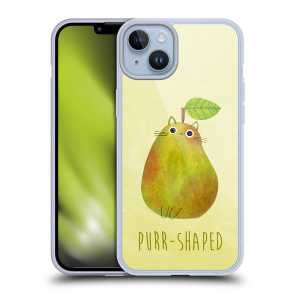 Planet Cat Puns Purr-shaped Soft Gel Case for Apple iPhone 14 Plus
