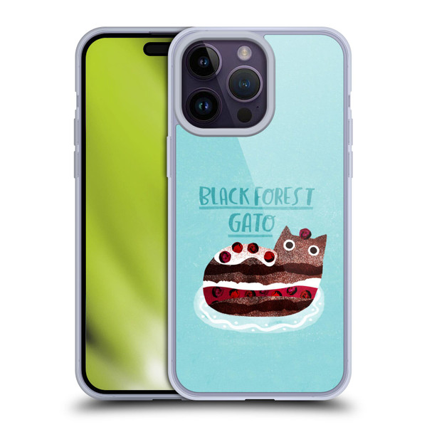 Planet Cat Puns Black Forest Gato Soft Gel Case for Apple iPhone 14 Pro Max