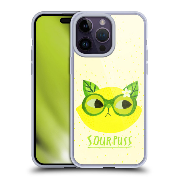 Planet Cat Puns Sour Puss Soft Gel Case for Apple iPhone 14 Pro Max