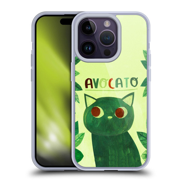 Planet Cat Puns Avocato Soft Gel Case for Apple iPhone 14 Pro