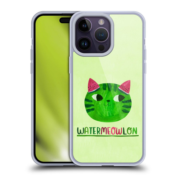 Planet Cat Puns Watermeowlon Soft Gel Case for Apple iPhone 14 Pro Max