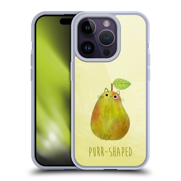 Planet Cat Puns Purr-shaped Soft Gel Case for Apple iPhone 14 Pro