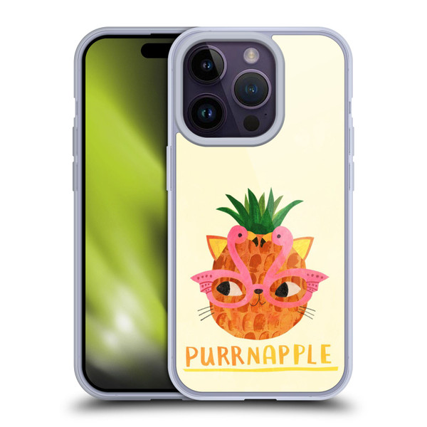 Planet Cat Puns Purrnapple Soft Gel Case for Apple iPhone 14 Pro
