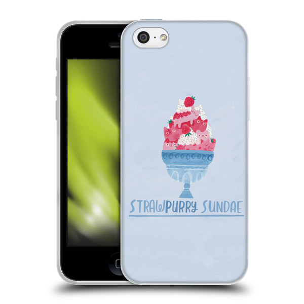 Planet Cat Puns Strawpurry Sundae Soft Gel Case for Apple iPhone 5c