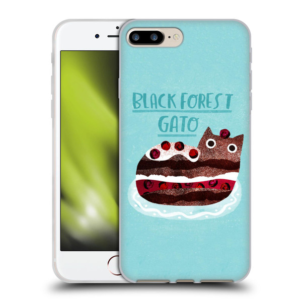 Planet Cat Puns Black Forest Gato Soft Gel Case for Apple iPhone 7 Plus / iPhone 8 Plus