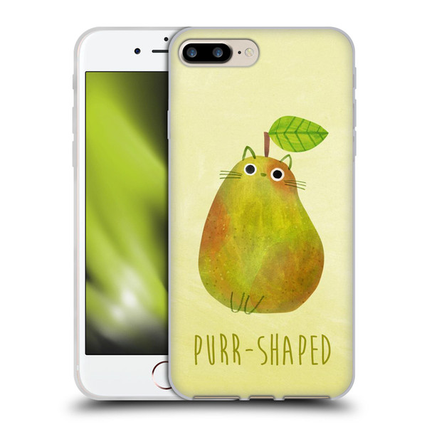 Planet Cat Puns Purr-shaped Soft Gel Case for Apple iPhone 7 Plus / iPhone 8 Plus