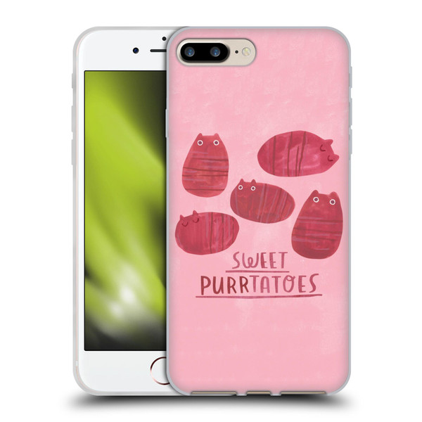 Planet Cat Puns Sweet Purrtatoes Soft Gel Case for Apple iPhone 7 Plus / iPhone 8 Plus