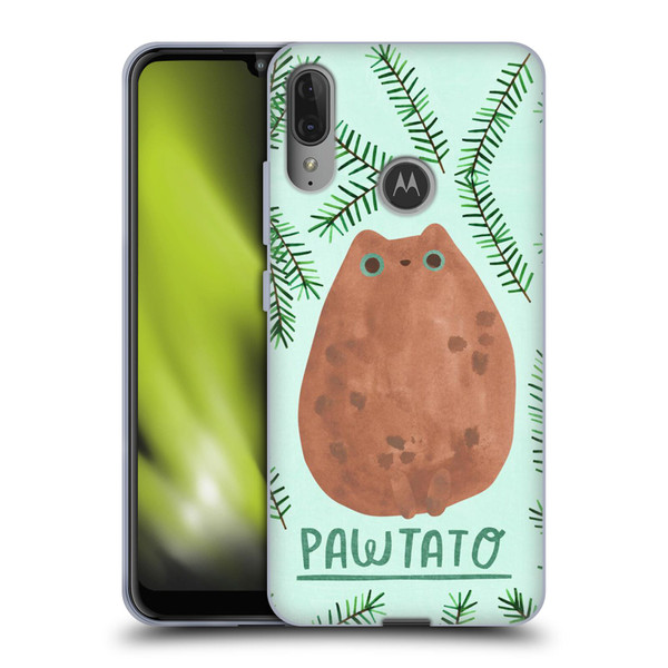 Planet Cat Puns Pawtato Soft Gel Case for Motorola Moto E6 Plus