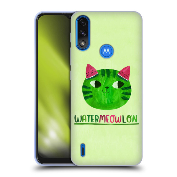 Planet Cat Puns Watermeowlon Soft Gel Case for Motorola Moto E7 Power / Moto E7i Power
