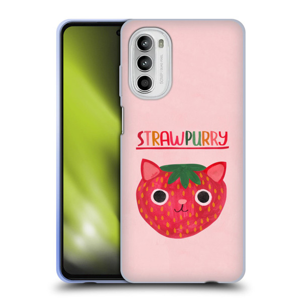 Planet Cat Puns Strawpurry Soft Gel Case for Motorola Moto G52