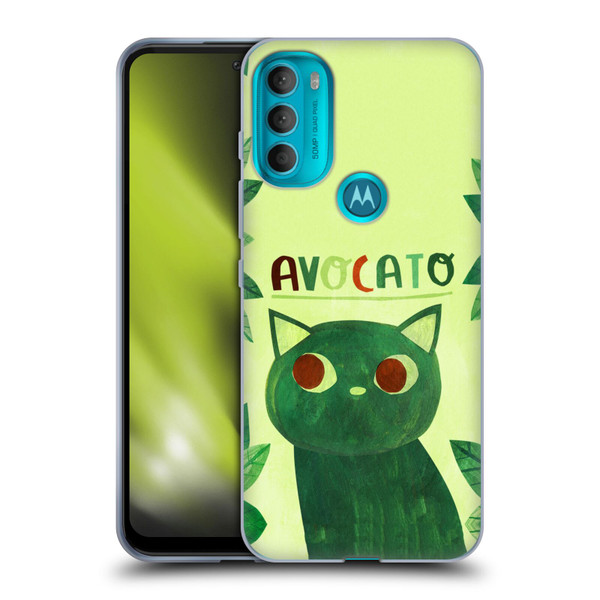 Planet Cat Puns Avocato Soft Gel Case for Motorola Moto G71 5G