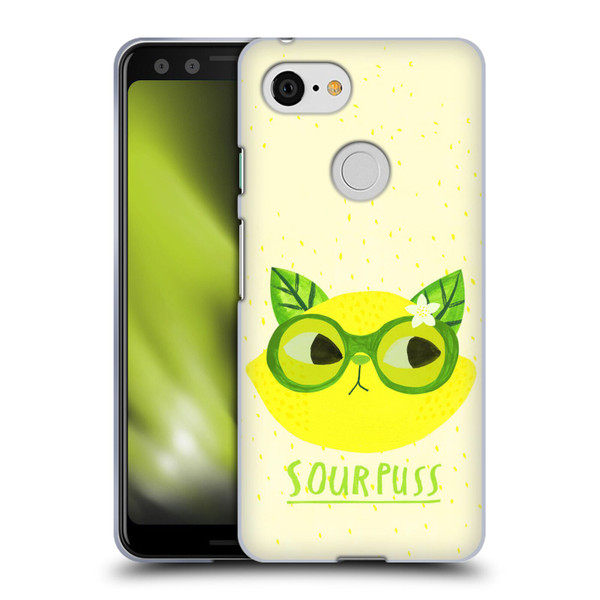 Planet Cat Puns Sour Puss Soft Gel Case for Google Pixel 3