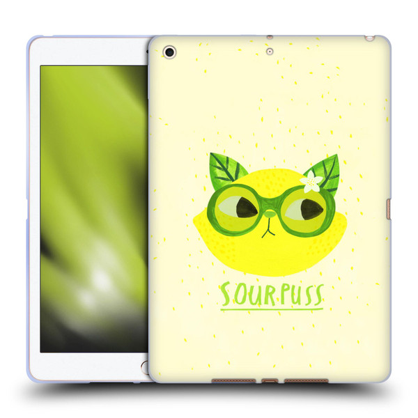 Planet Cat Puns Sour Puss Soft Gel Case for Apple iPad 10.2 2019/2020/2021