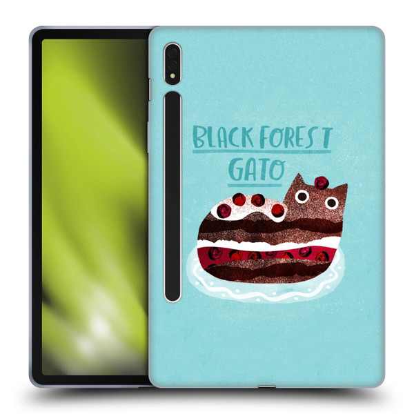 Planet Cat Puns Black Forest Gato Soft Gel Case for Samsung Galaxy Tab S8