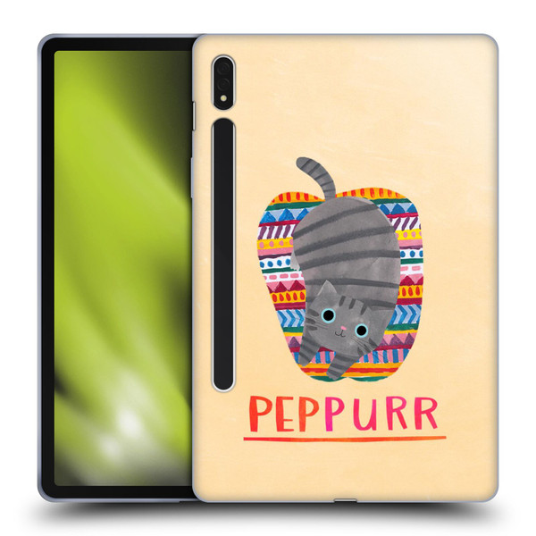 Planet Cat Puns Peppur Soft Gel Case for Samsung Galaxy Tab S8