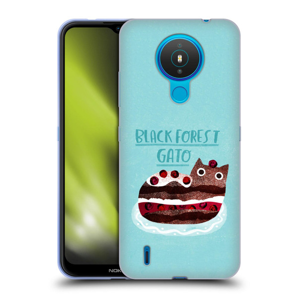 Planet Cat Puns Black Forest Gato Soft Gel Case for Nokia 1.4