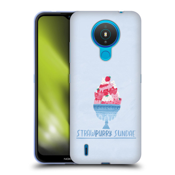Planet Cat Puns Strawpurry Sundae Soft Gel Case for Nokia 1.4