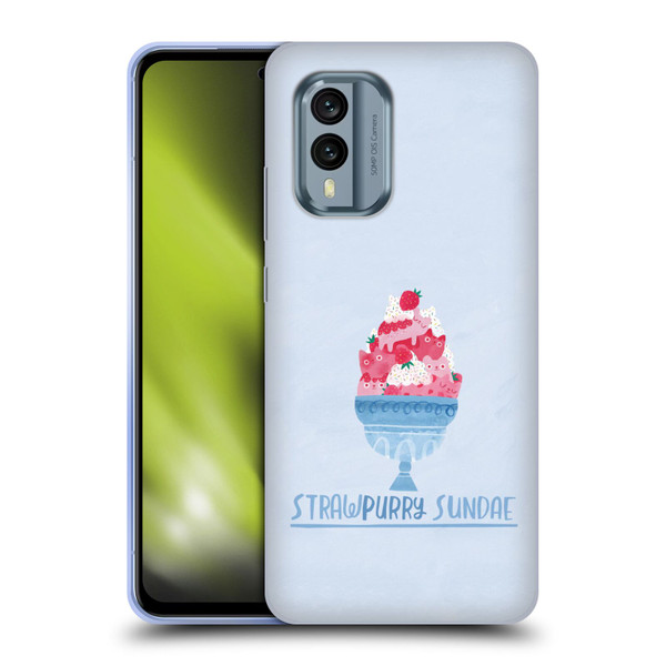 Planet Cat Puns Strawpurry Sundae Soft Gel Case for Nokia X30