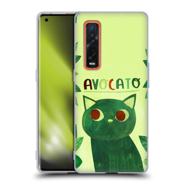 Planet Cat Puns Avocato Soft Gel Case for OPPO Find X2 Pro 5G
