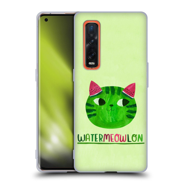 Planet Cat Puns Watermeowlon Soft Gel Case for OPPO Find X2 Pro 5G