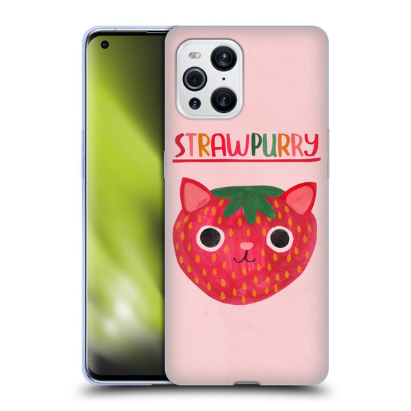 Planet Cat Puns Strawpurry Soft Gel Case for OPPO Find X3 / Pro