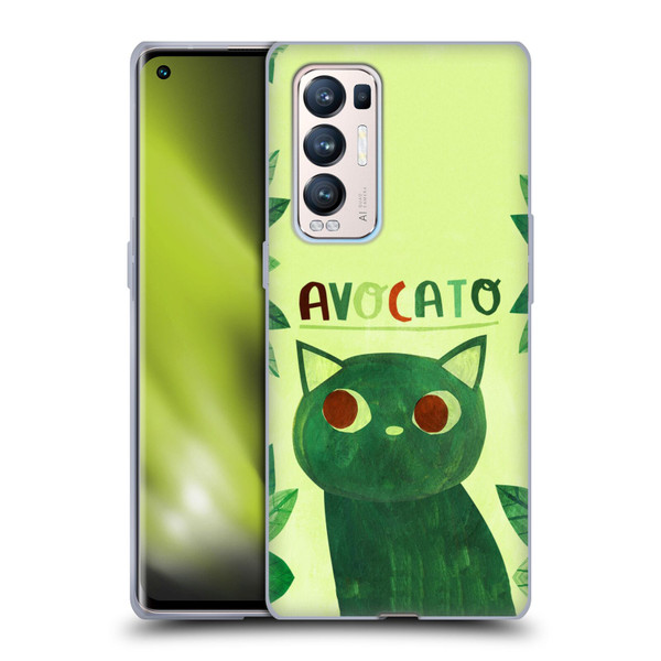 Planet Cat Puns Avocato Soft Gel Case for OPPO Find X3 Neo / Reno5 Pro+ 5G