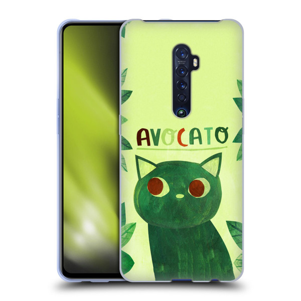 Planet Cat Puns Avocato Soft Gel Case for OPPO Reno 2