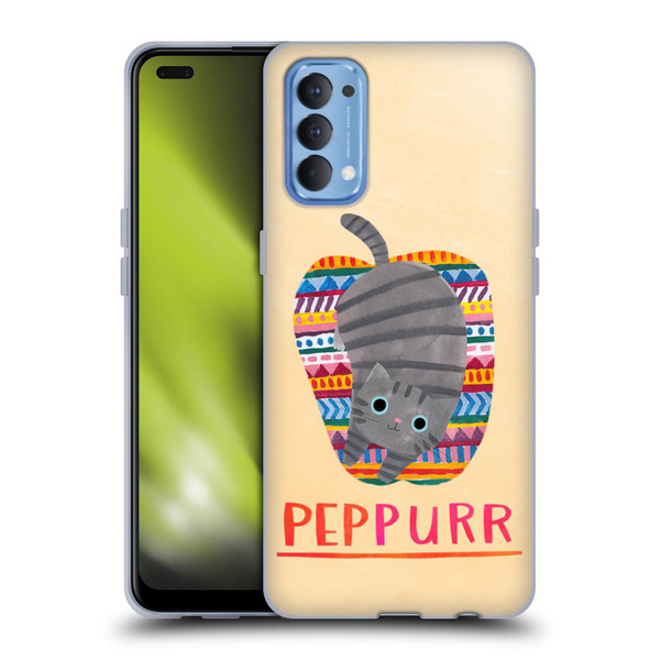 Planet Cat Puns Peppur Soft Gel Case for OPPO Reno 4 5G