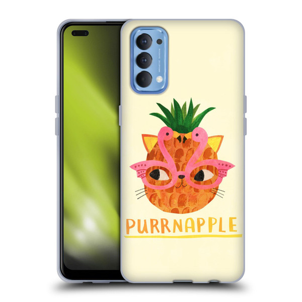 Planet Cat Puns Purrnapple Soft Gel Case for OPPO Reno 4 5G