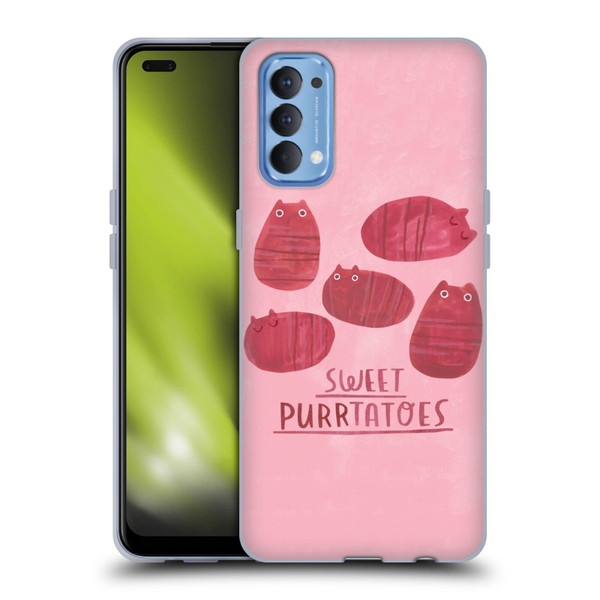 Planet Cat Puns Sweet Purrtatoes Soft Gel Case for OPPO Reno 4 5G