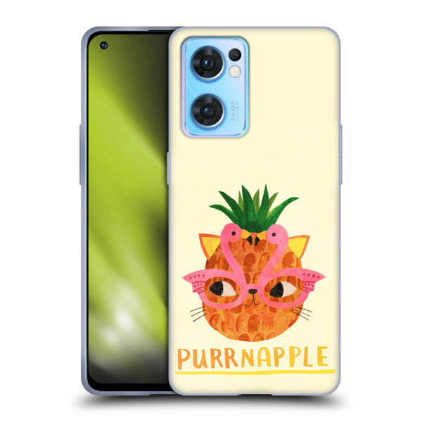 Planet Cat Puns Purrnapple Soft Gel Case for OPPO Reno7 5G / Find X5 Lite