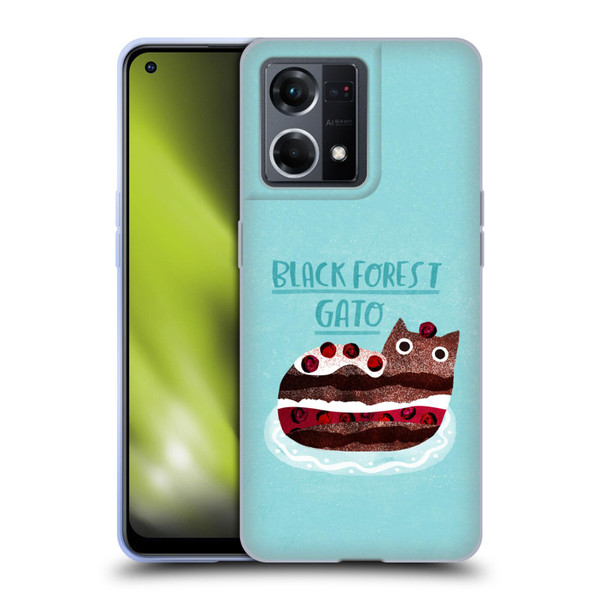 Planet Cat Puns Black Forest Gato Soft Gel Case for OPPO Reno8 4G