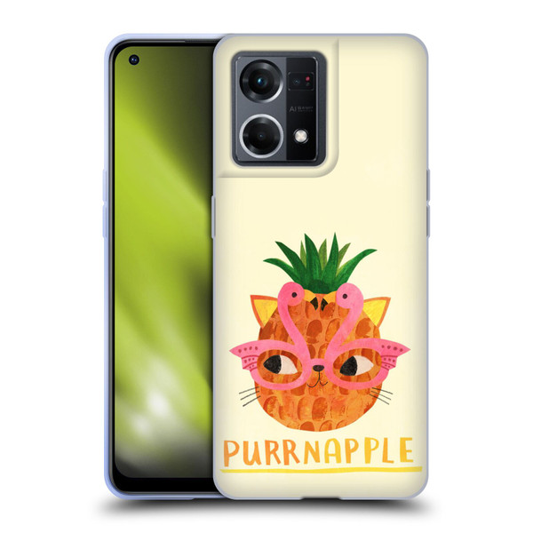 Planet Cat Puns Purrnapple Soft Gel Case for OPPO Reno8 4G