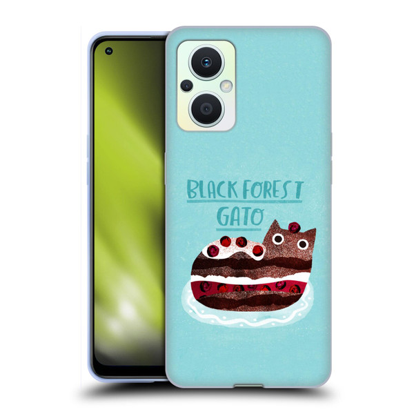 Planet Cat Puns Black Forest Gato Soft Gel Case for OPPO Reno8 Lite