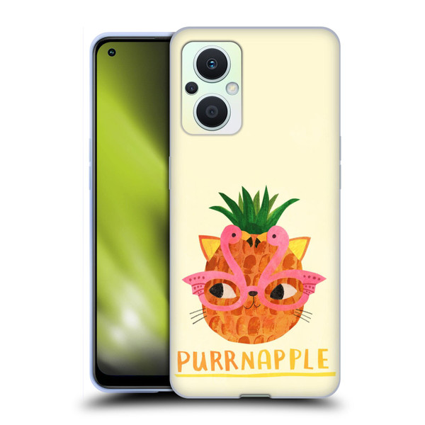 Planet Cat Puns Purrnapple Soft Gel Case for OPPO Reno8 Lite