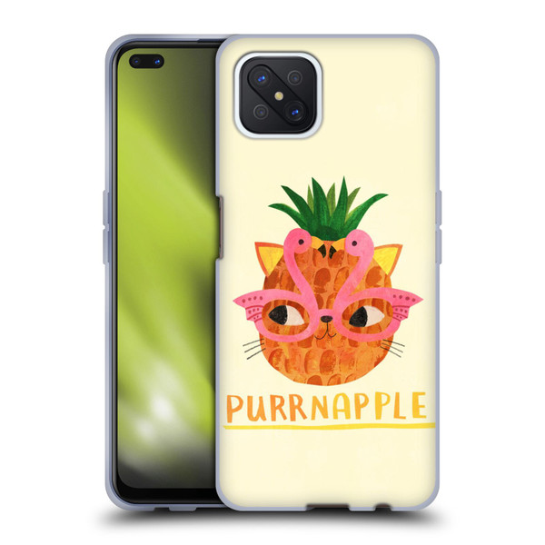 Planet Cat Puns Purrnapple Soft Gel Case for OPPO Reno4 Z 5G