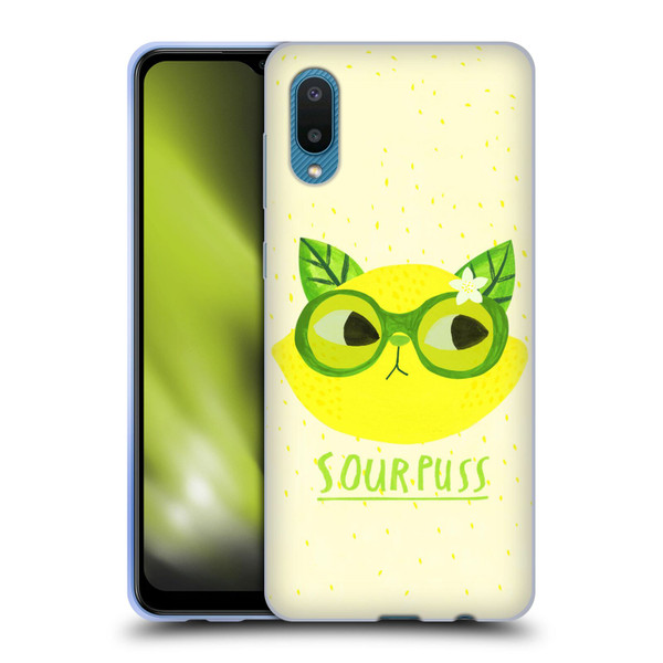 Planet Cat Puns Sour Puss Soft Gel Case for Samsung Galaxy A02/M02 (2021)