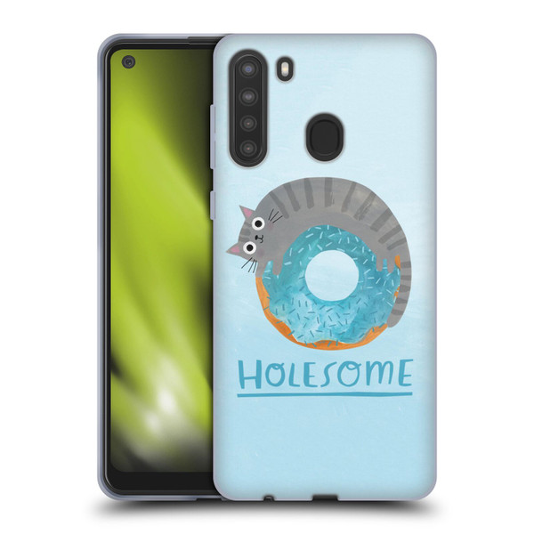 Planet Cat Puns Holesome Soft Gel Case for Samsung Galaxy A21 (2020)