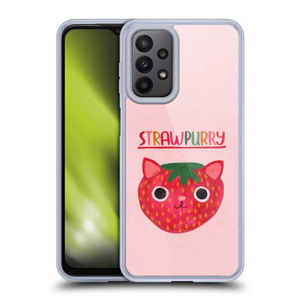 Planet Cat Puns Strawpurry Soft Gel Case for Samsung Galaxy A23 / 5G (2022)