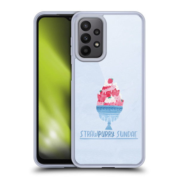 Planet Cat Puns Strawpurry Sundae Soft Gel Case for Samsung Galaxy A23 / 5G (2022)
