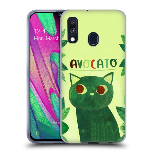 Planet Cat Puns Avocato Soft Gel Case for Samsung Galaxy A40 (2019)