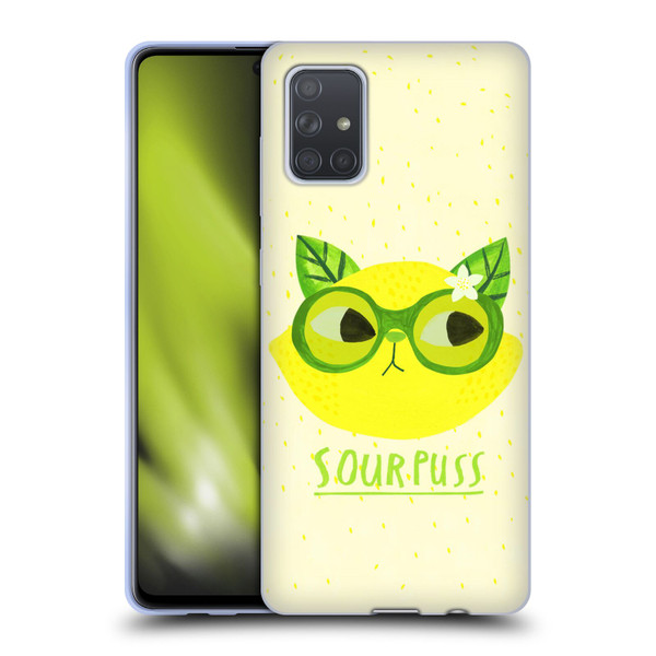 Planet Cat Puns Sour Puss Soft Gel Case for Samsung Galaxy A71 (2019)