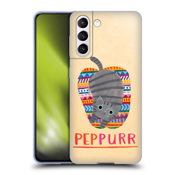 Planet Cat Puns Peppur Soft Gel Case for Samsung Galaxy S21 5G