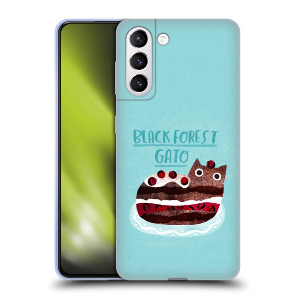 Planet Cat Puns Black Forest Gato Soft Gel Case for Samsung Galaxy S21+ 5G