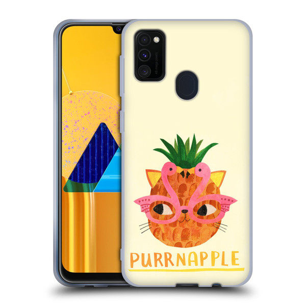 Planet Cat Puns Purrnapple Soft Gel Case for Samsung Galaxy M30s (2019)/M21 (2020)