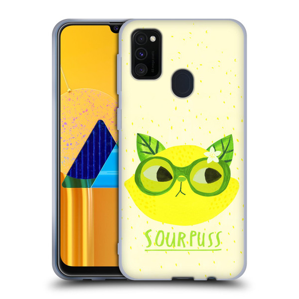 Planet Cat Puns Sour Puss Soft Gel Case for Samsung Galaxy M30s (2019)/M21 (2020)