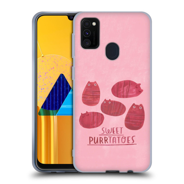 Planet Cat Puns Sweet Purrtatoes Soft Gel Case for Samsung Galaxy M30s (2019)/M21 (2020)