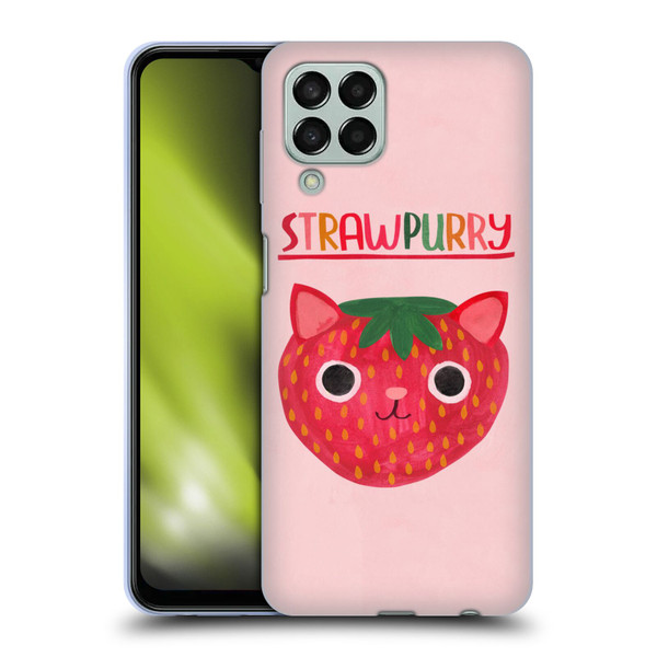 Planet Cat Puns Strawpurry Soft Gel Case for Samsung Galaxy M33 (2022)