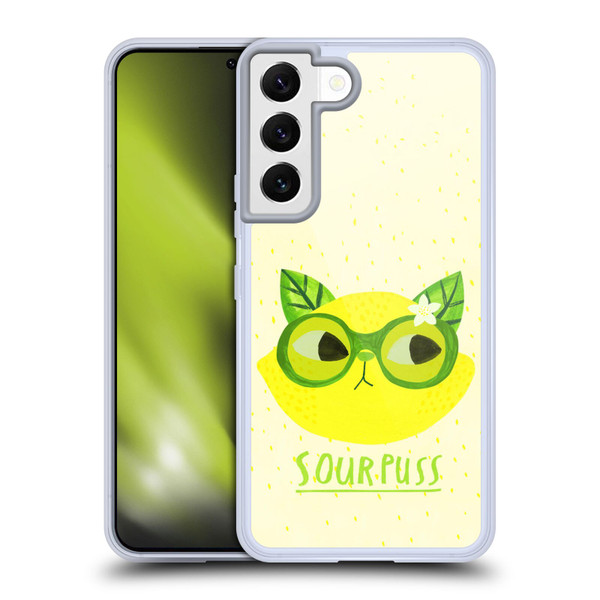 Planet Cat Puns Sour Puss Soft Gel Case for Samsung Galaxy S22 5G