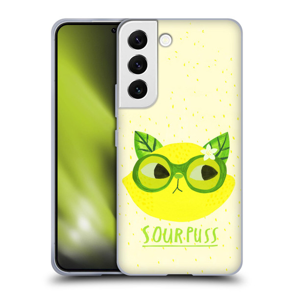 Planet Cat Puns Sour Puss Soft Gel Case for Samsung Galaxy S22 5G
